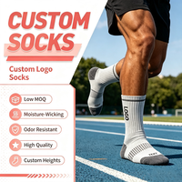 Chaussettes de sport en coton premium avec soutien de la voûte plantaire Juncai Ground Grip pour l'entraînement physique, unisexe adulte, imprimées et personnalisables