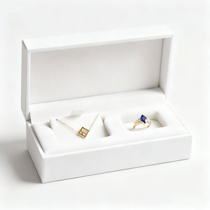 Hộp quà cứng cáp màu trắng sang trọng, gấp được, đóng từ tính, đựng trang sức, mỹ phẩm, trà, cà vạt, kèm giấy lót/nhãn - Product Image 2