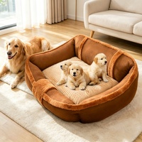 Coussin de luxe toutes saisons pour animaux de compagnie – Grands lits pour chiens et chats, tapis solides et tendance pour Golden Retriever et Samoyed, ouverts, détachables et lavables