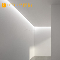 Noir sans bordure 45 °   Profil LED encastré incliné pour plâtre, canal encastré pour cloison sèche pour éclairage de plafond commercial