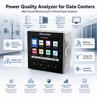 Analizador de Calidad de Energía del Circuito Principal para Centros de Datos, Clase 0.2, Modbus TCP, BACnet, Monitoreo de Descargas de Voltaje Transitorias, Medidor de Panel Trifásico
