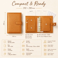 Y&G Nouveau classeur de budget A6 élégant et personnalisé, avec anneaux dorés de 30 mm, à feuilles mobiles, pour agenda et défi d'épargne, avec feuille de séparation, finition texturée métallique
