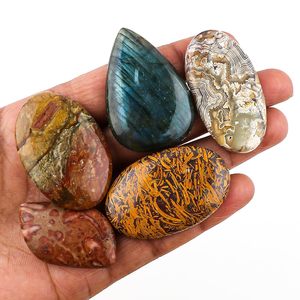 Gemkora - Gemas naturales de formas mixtas, más de 150 quilates, para la elaboración de joyas, cristales pulidos, ágatas, piedras sueltas - Product Image 5