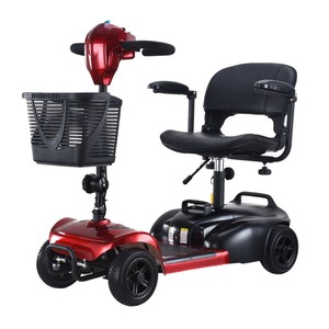 Scooter eléctrico de cuatro ruedas para personas mayores y discapacitadas, engranaje ajustable, aleación de aluminio roja, 1080x480x940mm - Product Image 2