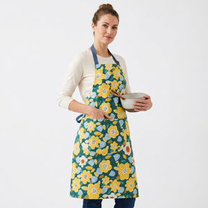 Tablier en coton à imprimé floral avec poches, lavable en machine, pour la cuisine et l'usage quotidien - Product Image 1