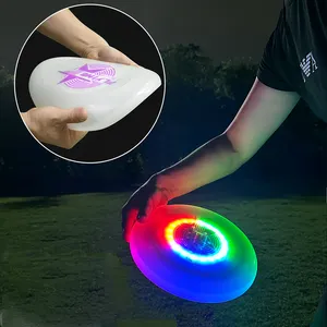 Özel şarj edilebilir uçan disk tip-c arayüzü Led uçan disk oyuncak 7 aydınlatma modları Led açık spor Frisbeed