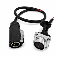 Câble assemblé LP20 à 2 conducteurs avec prise étanche, connexion d'alimentation industrielle avec capuchon anti-poussière, faisceau de câblage de longueur personnalisée, vente en gros OEM