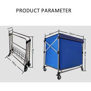 Large Collapsible Laundry Sorter With Wheels Black Stainless Steel Laundry Sorter <b>Rolling</b> <b>Cart</b> for Laundry Room - Product Image 5