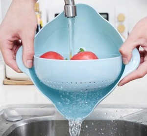 2 In1 Vegetable Fruit Washing Kitchen <strong>Colander</strong> Kitchen Tool for Rice Washing Noodles Vegetables Fruit-Durable Plastic <strong>Colander</strong> - Product Image 4