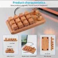 Clavier de jeu à une main BSSY avec 12 touches programmables, 2 boutons, RGB, mini clavier mécanique compatible USB/Bluetooth