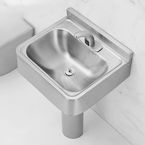 Évier sur pied moderne en acier inoxydable 304, lavabo extérieur autoportant pour jardin, lavabo intégré pour balcon, pour maison et hôtel, 50 cm - Product Image 5