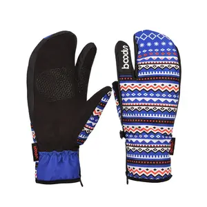 HBG 0947 winter Three finger Waterproof ski gloves Snowboard Wear Anti Slip race gloves for ski Snowmobile Riding Unisex