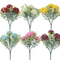 Fleurs artificielles en plastique marguerites à cinq têtes, best-seller transfrontalier, pour décoration extérieure, cour, maison, hôtel, mariage