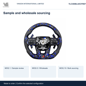 Volante de Fibra de Carbono para Toyota Land Cruiser, Configuración Seleccionada con Centro Abierto TLC300BLUECFREF - Product Image 5