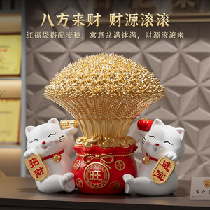 รูปปั้นแมวกวักนำโชค บาร์เลย์ ของตกแต่งร้านค้า ของขวัญเปิดร้าน ของประดับเคาน์เตอร์ - Product Image 3