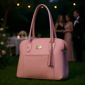 Bolso Tote de Moda Fana Idalia para Mujer, Color Rosa Saffiano, Gran Capacidad, Cierre de Cremallera Metálica Cuadrada, Bolso de Mano para Fiesta, con una Correa - Product Image 2