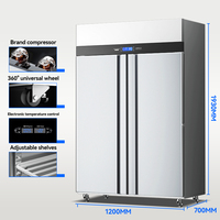 Réfrigérateur commercial à porte simple, refroidisseur vertical en acier inoxydable, réfrigérateur commercial avec réfrigérant R290 pour épicerie