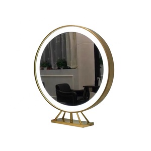 Muebles de Peluquería de Estilo Moderno 2026, Estación de <span class=keywords><strong>Espejo</strong></span> Redonda <span class=keywords><strong>con</strong></span> Luz <span class=keywords><strong>LED</strong></span> y Mesa - Product Image 3