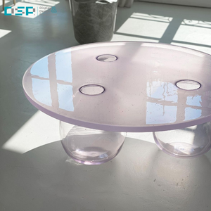 DSP Vietnam usine personnalisé moderne transparent rond coloré acrylique minimaliste salon décoration de la maison table - Product Image 1
