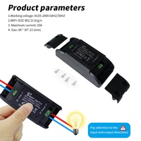 Interrupteur intelligent WiFi WHuiIOT YLSM1 10A 220V 1 voie Tuya Alexa Google FCC CE IP17 pour maison intelligente