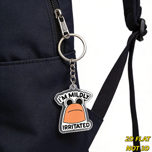 Llavero de acrílico con cara de burro naranja y texto llamativo, diseño divertido y humorístico para bolso o llaves - Product Image 4