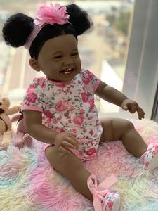 24 pulgadas 60Cm piel cuerpo completo Dol negro bebé muñecas silicona completo <span class=keywords><strong>Mini</strong></span> a <span class=keywords><strong>Bebe</strong></span> En Silicona Realista <span class=keywords><strong>Reborn</strong></span> muñecas - Product Image 4