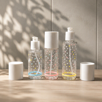 Flacon cosmétique de luxe en PETG de 90/100/120 ml avec pompe et bouchon sérigraphié pour sérum de soin de la peau