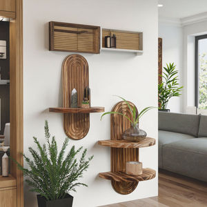 Kệ treo tường bằng gỗ để trang trí nhà cửa, kệ để đồ trang điểm hiện đại, kệ để cây treo tường cho phòng khách, hai tầng, thủ công - Product Image 6