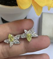 Anting-anting berbentuk bunga dengan potongan Marquis CZ Perak Sterling 925 OEM untuk pesta pernikahan wanita, perhiasan yang indah dan modis.