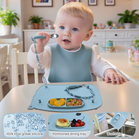 Nouveautés en promotion : Set de table rectangulaire personnalisé en silicone de qualité alimentaire et écologique pour bébé, tapis de table à manger
