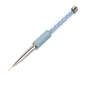 Lot de 3 pinceaux fins pour nail art à manche bleu, pour dessin et peinture de lignes fines, poils en nylon, pour salon de manucure - Product Image 2
