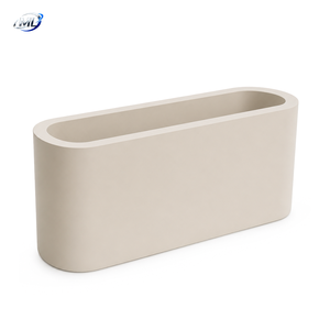 Pot de fleurs ovale minimaliste en fibre de verre, jardinière pour plantes succulentes, cactus, bonsaï, décoration de sol pour la maison, le bureau, l'hôtel - Product Image 6