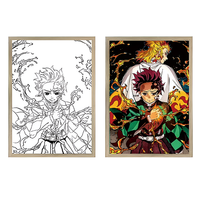 Peinture lumineuse LED personnalisée Demon Slayer, art décoratif sur le thème des paysages, inspiré de l'anime