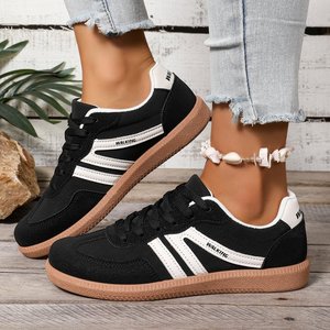 Nuevas Zapatillas Planas Retro Europeas Americanas de Color para Mujer, Tallas Grandes, con Cordones, Parte Superior de PU, Entresuela de EVA, Forro de Malla, Suela de Goma - Product Image 2