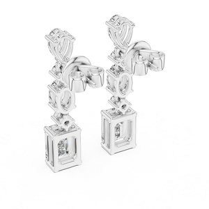 Pendientes de Plata de Lujo con Piedras Cultivadas en Laboratorio, Joyería de Diseño Moderno, Elegante Regalo para Ocasiones Especiales - Product Image 4