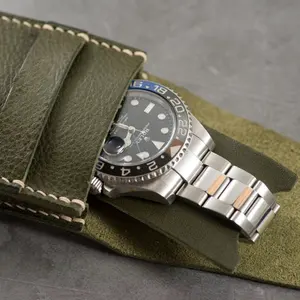 Caja de reloj de cuero de nuevo estilo, caja de reloj de pulsera hecha a mano, bolsa de reloj impermeable
