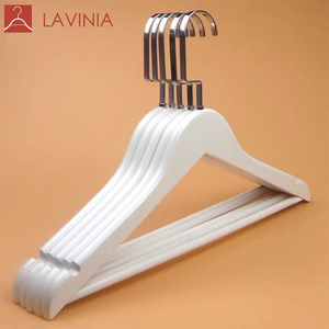 Móc Treo Gỗ Trắng Bán Tại Nhà Máy Móc Treo Quần Áo Percha Camide Có Móc Phẳng Màu Vàng Bạc Móc Treo Gỗ - Product Image 4