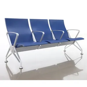 Type en métal banc public chaise avec 3 sièges