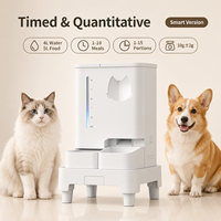 Distributeur de nourriture sèche intelligent pour animaux de compagnie, moderne et écologique, avec contrôle par application Tuya WiFi Bluetooth, caméra, alimentation programmée et contrôle des portions.