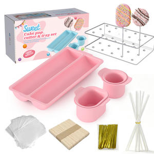 Juego de moldes para pasteles rosas, herramienta para hornear de 5 piezas para dar forma a galletas con moldes para helados y piruletas - Product Image 2