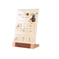 Magnifique présentoir en bois avec support de signalétique en acrylique transparent pour menu de table, étiquettes de prix, brochures et affiches en papier