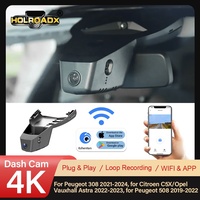 Caméra embarquée Holroadx 4K sur mesure pour Citroën C5 X/ Peugeot 308 2022, aspect OEM, vidéo 2160P, WiFi et application, enregistrement en boucle, installation facile