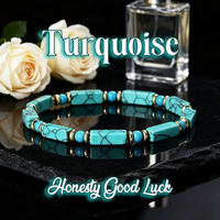 Bracelet vintage en pierres brutes empilables, cadeau de bijoux, turquoise et lapis-lazuli texturés naturels, perles carrées en forme de tube