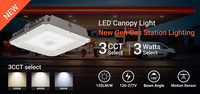 Plafonnier LED pour station-service, température de couleur 3500K-6000K, plan de conception AutoCAD, éclairage de canopée de station-service, IP65, 100W-200W, antidéflagrant