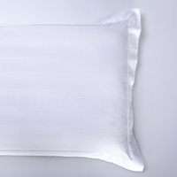 Draps d'hôtel de luxe à rayures de 3 cm, linge de lit blanc en polycoton, linge de lit blanc pour hôtels étoilés