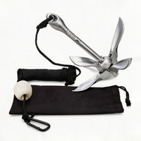 Ancre pliante en acier inoxydable pour bateau marin, accessoires de quincaillerie pour yacht