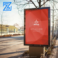 Boîte lumineuse publicitaire MUPISign à double face en aluminium imperméable de 30 watts, debout, roulante, éclairée par LED