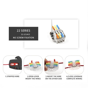 ขั้วต่อสายไฟแบบกล่องอเนกประสงค์ ขั้วต่อสายไฟแบบเสียบ 2/<span class=keywords><strong>3</strong></span>/4/5 ขา ขนาดกะทัดรัด แบบยึดด้วยสกรู M3 แบบเสียบเข้า - Product Image 4