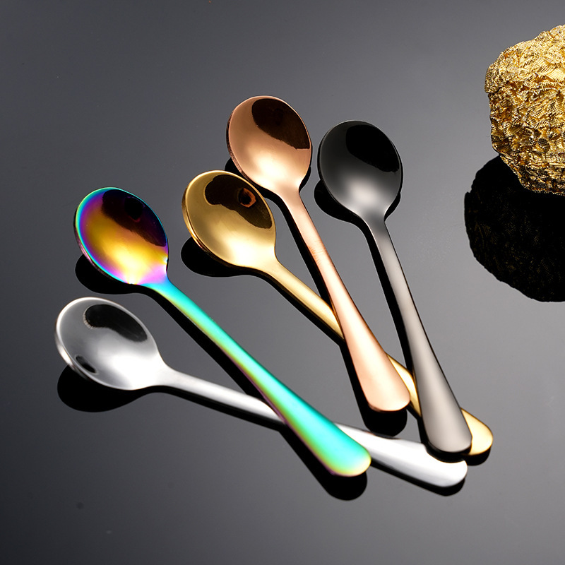 Factory OEM/ODM 304 Stainless Steel Mini Coffee Dessert Spoon Modern Design Gold Plated High Mirror Polish Durable Creative · image 4