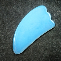 Planche de massage Gua Sha concave HZ en opalite rose, outil de massage en pierre de jade
